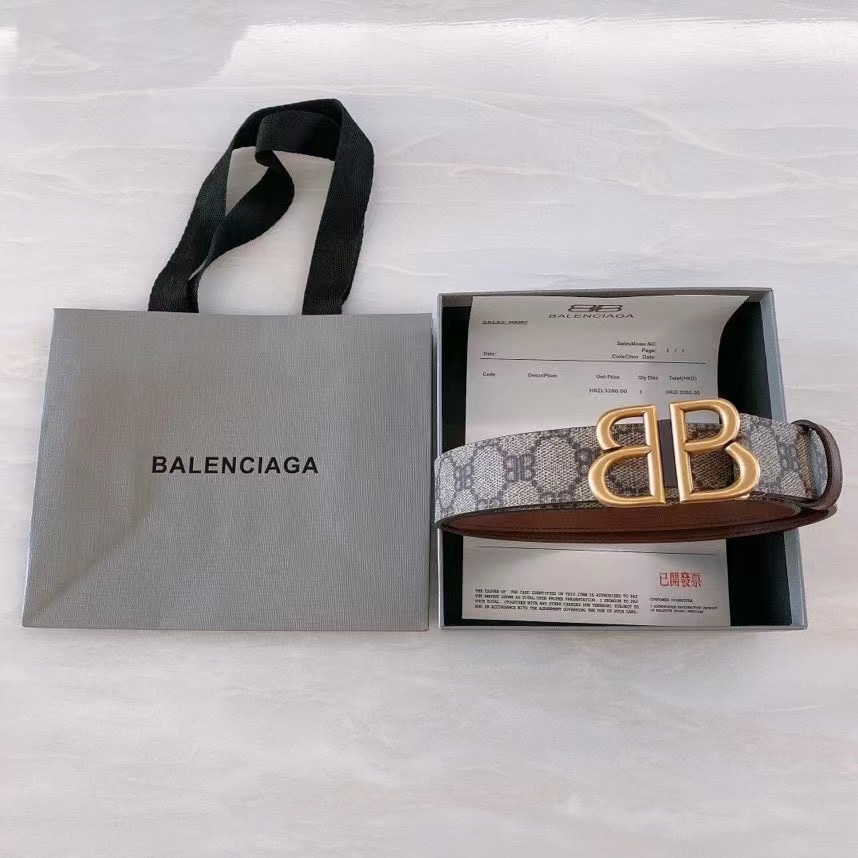 Balenciaga BB Paris-Style Belt Highlights Trim Design, Double-Faced Detail, 3.0 cm Width - 图片 6