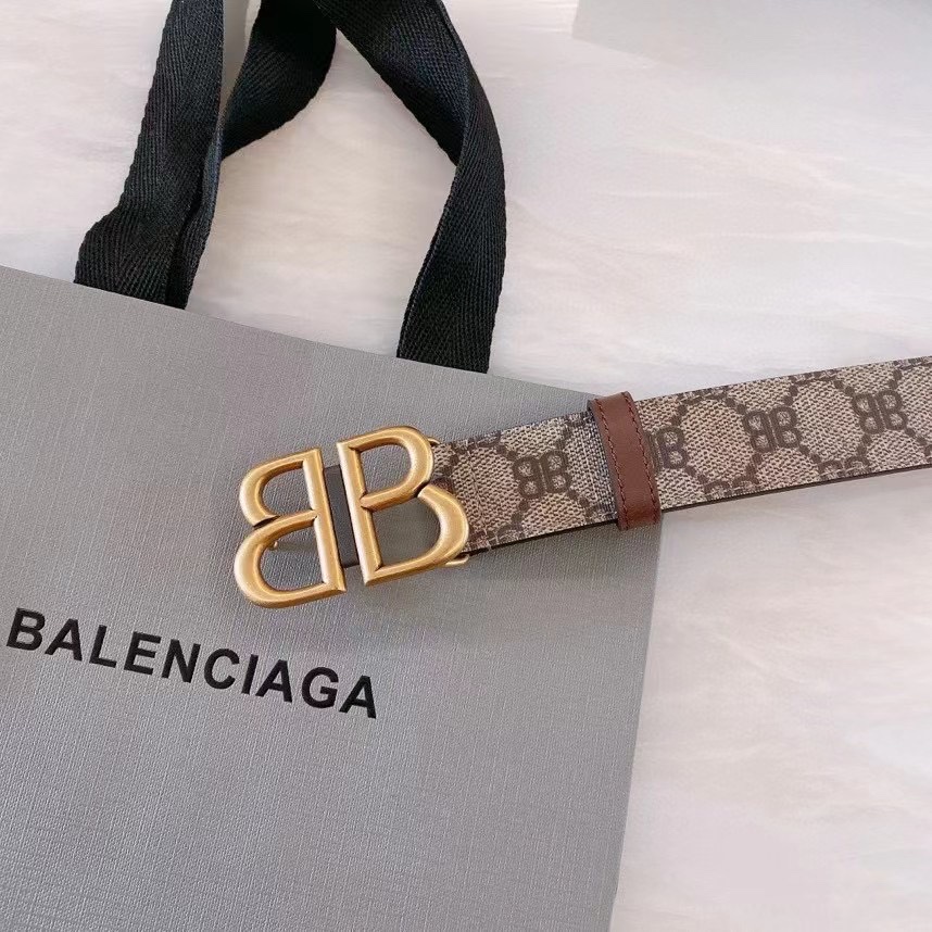 Balenciaga BB Paris-Style Belt Highlights Trim Design, Double-Faced Detail, 3.0 cm Width - 图片 3
