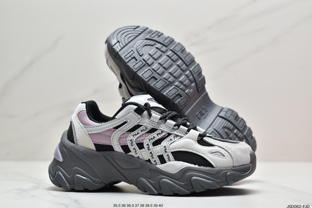 200 Fila Sport Interaction 交叉鱼刺三代系列网红老爹风增高慢跑鞋F12W134159