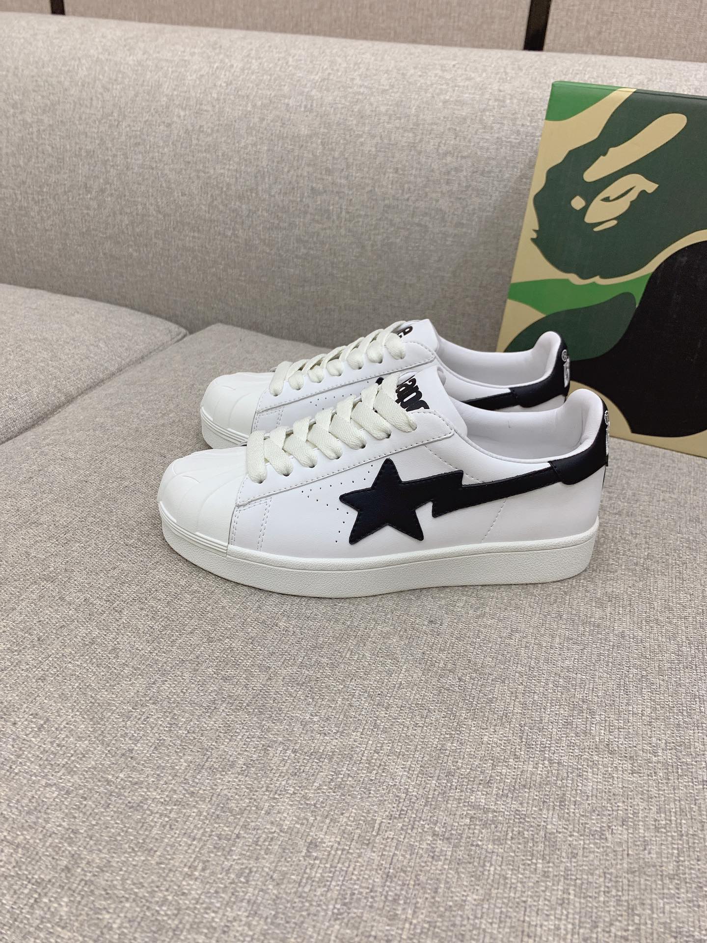 Bathing Ape Shellhead Recreational Shoes: Fabric & Sheep Skin, Size 35-39, Valued at $650. - 图片 2