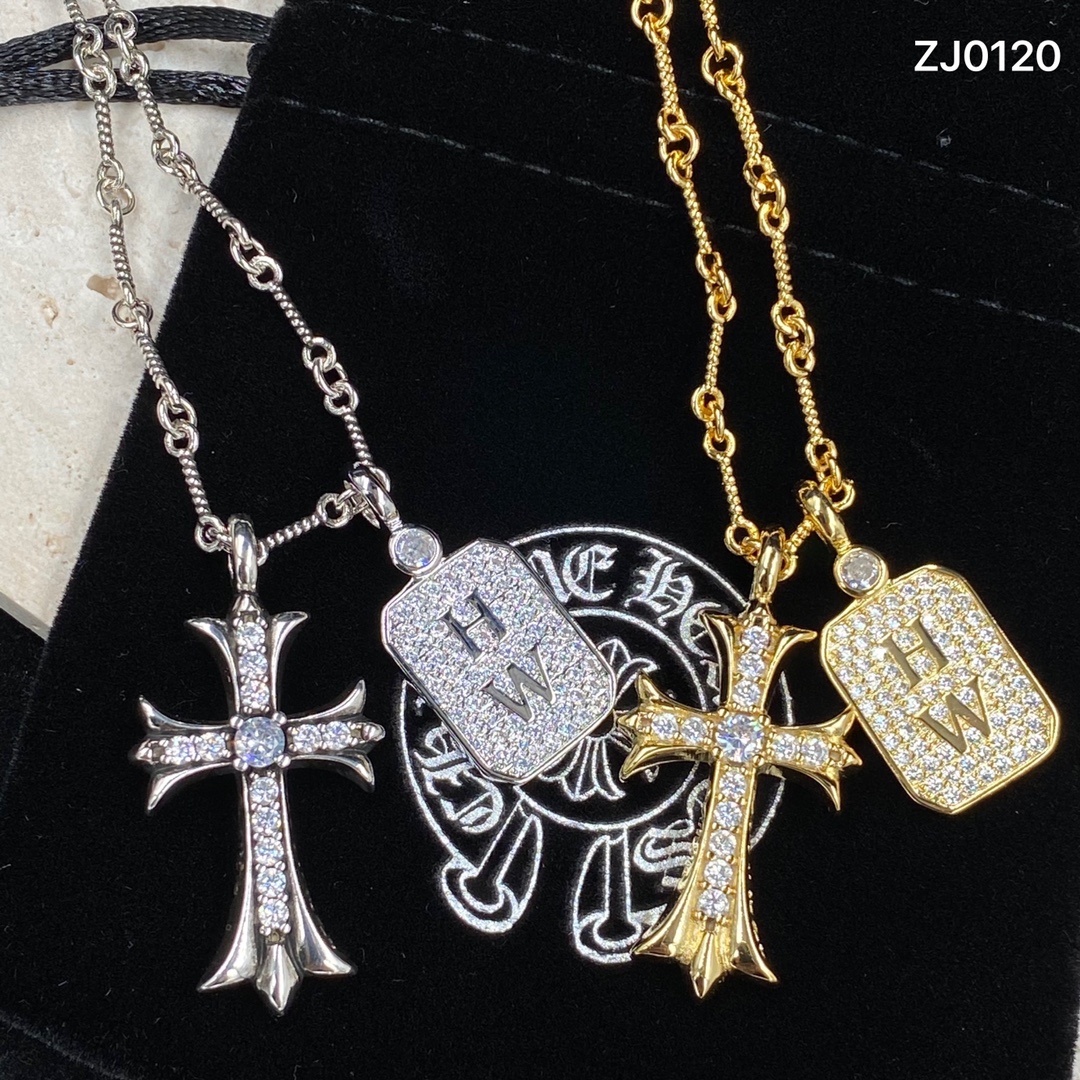 NO:103886,Recommended today, super special DIY match, unexpected match of Croxin plus HW, code ZJ0120, Croxin necklace, chrome hearts, necklace19860909今日推荐 超特别的DIY搭配 克罗心加HW意外的配 编码ZJ0120,克罗心项链,chrome hearts,necklace,Jewelry