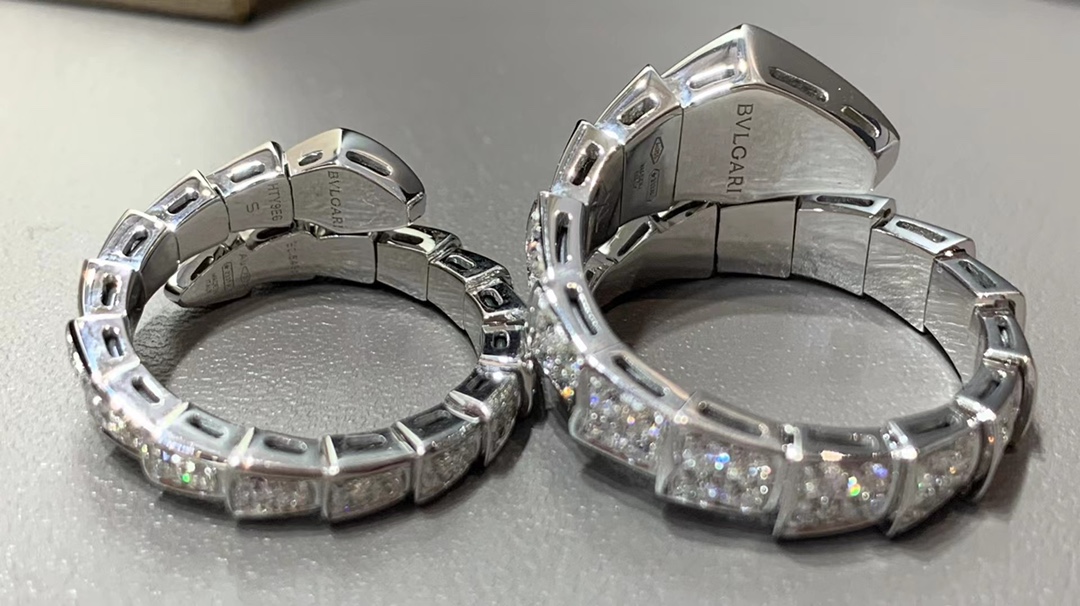 Bvlgari 18k满钻蛇戒情侣对戒 宝格丽 火爆 Serpenti系列~ 对版，欢迎定制 精挑高品质好钻