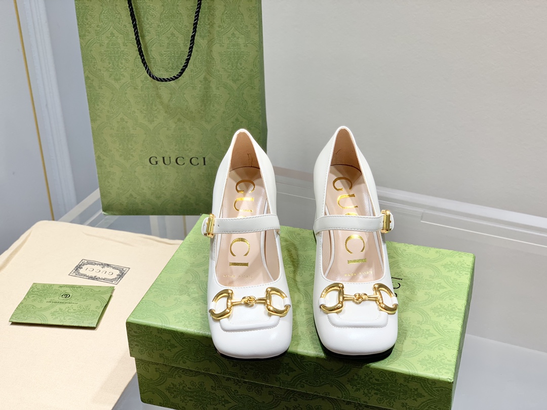 Gucci古奇22年夏季新款Baby玛丽珍高跟单鞋真皮底跟高:7.5cm35-39️订做34.40无退换