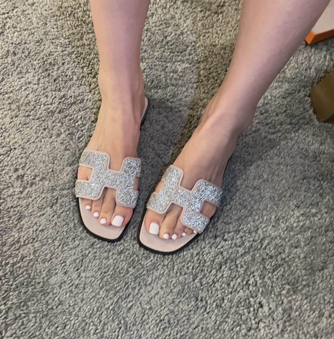 NO:254003,Advanced travel focus powder-absorbing artifact Xi pink black silver flash diamond H caviar flat-soled Oran slippers, slippers, slippers19860909高级感出行焦点吸粉神器 曦粉色黑银色闪钻H鱼子酱平底Oran拖鞋,拖鞋,slippers,Women's Shoes