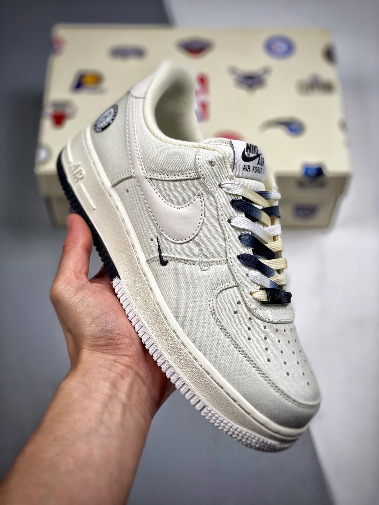 -3 Nike Air Force 1 Low '07 “黑白”布鲁克林 篮网城市限定低帮布面空军一号休闲板鞋 进口牛筋布 3M反光 定制鞋盒 原楦原纸板 纯正版型 内置全掌气垫 货号：NA2022-001 Size：36 36.5 37…