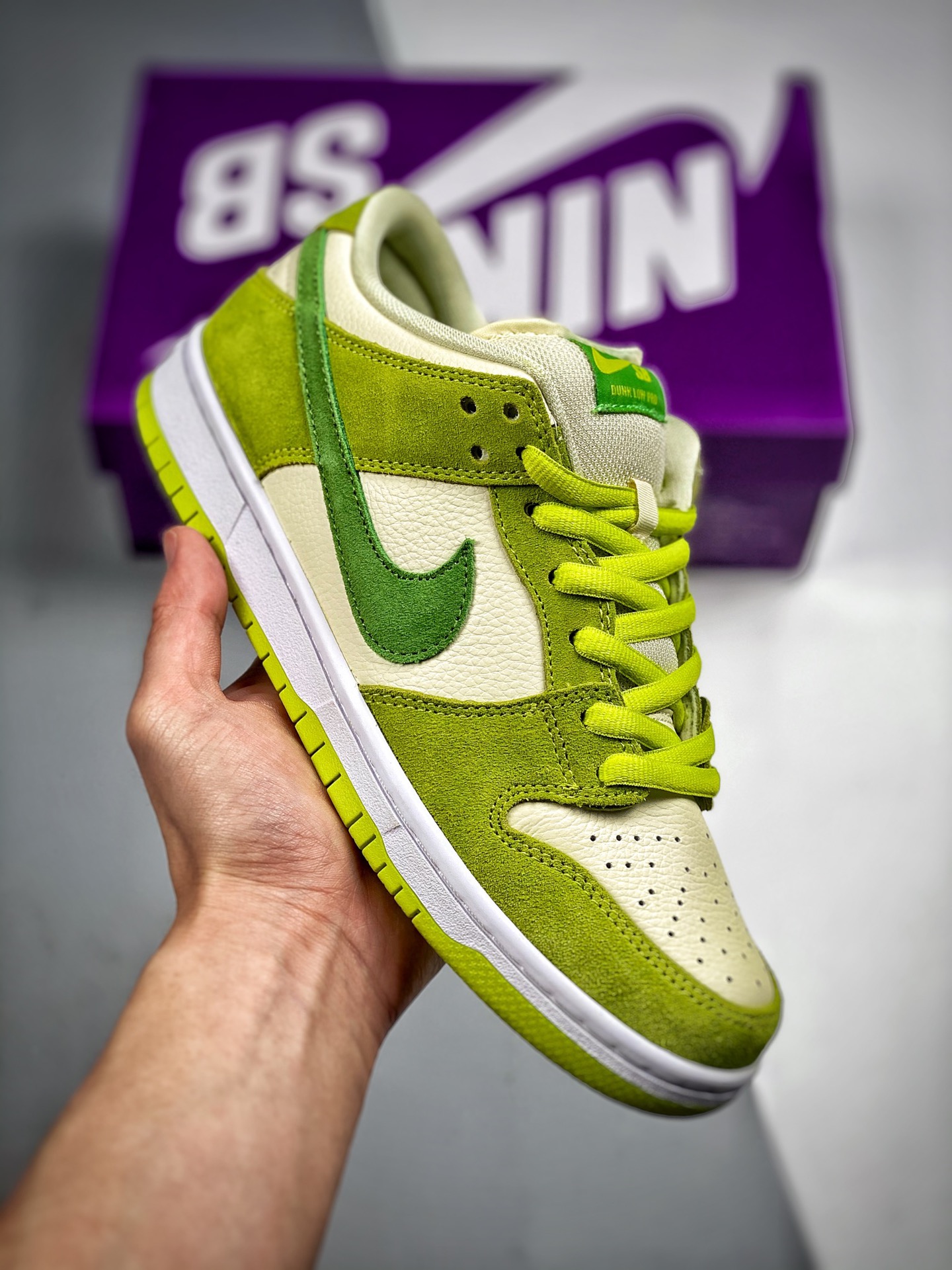 -4 Nk Dunk SB Low manzana verde. Fabricado por una gran fábrica con materiales originales de primera capa, edición excl…