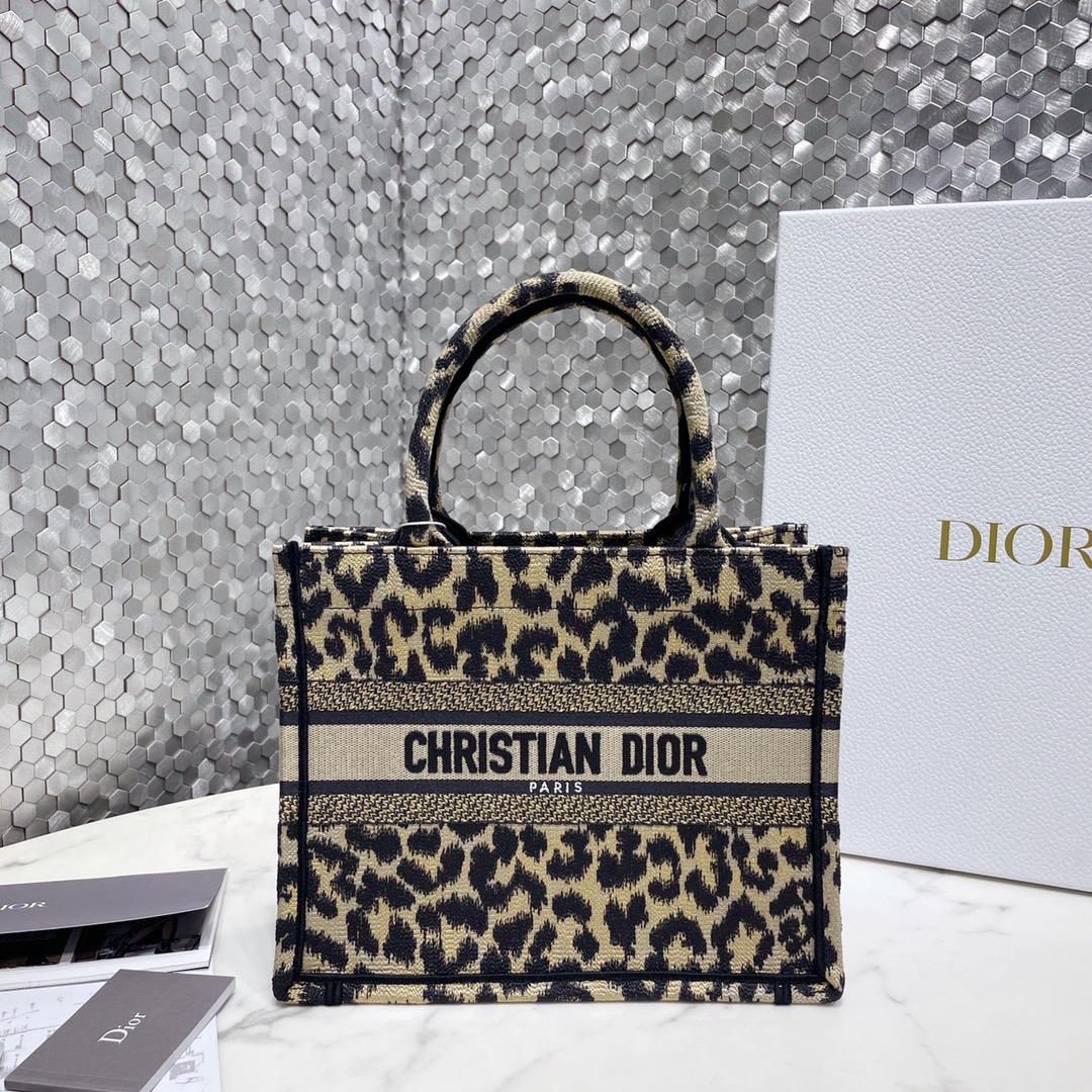 New
 Dior Book Tote Handbags Tote Bags Leopard Print Embroidery