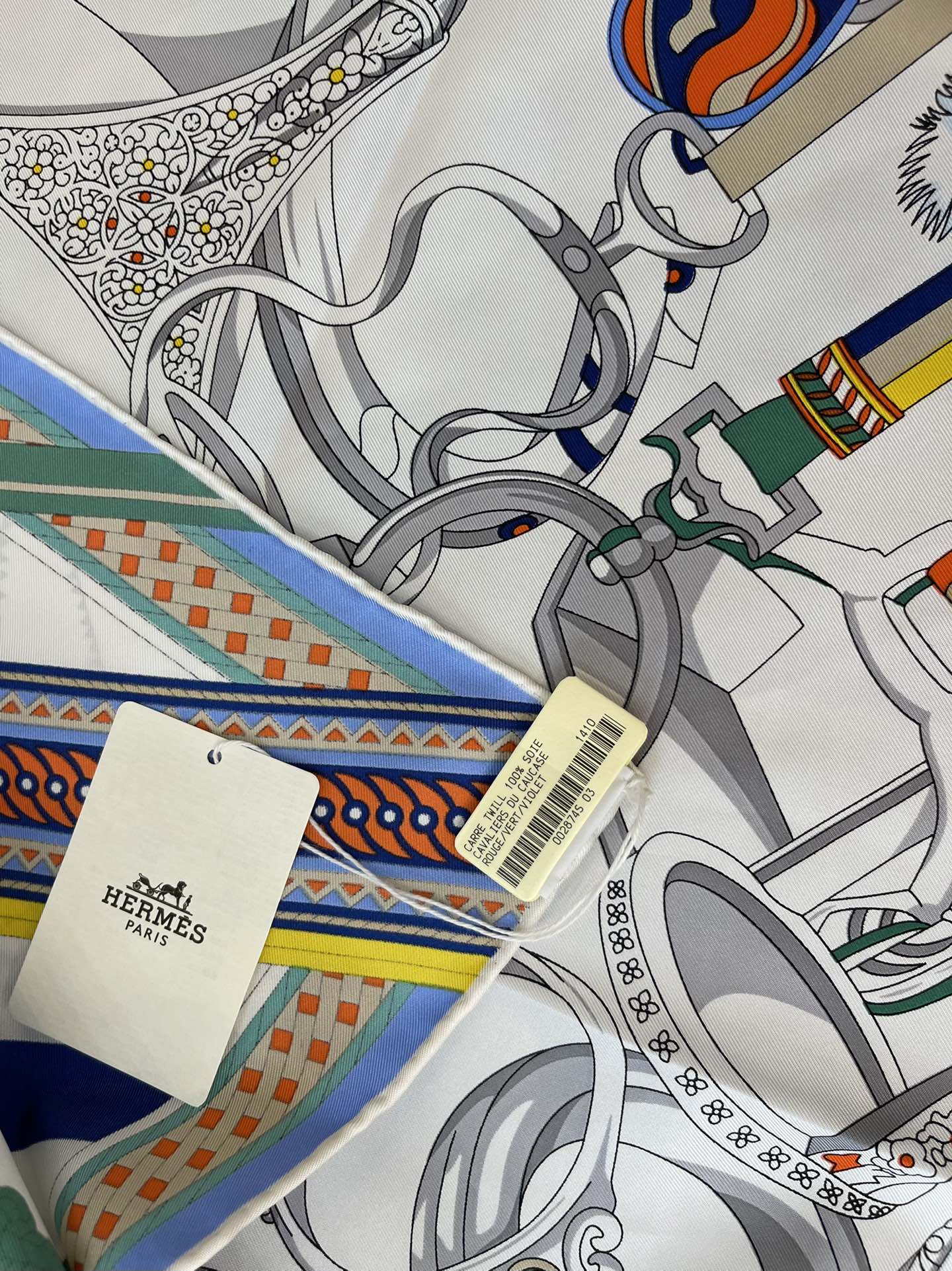 Hermes爱马仕『马镫竞赛』100%真丝方巾