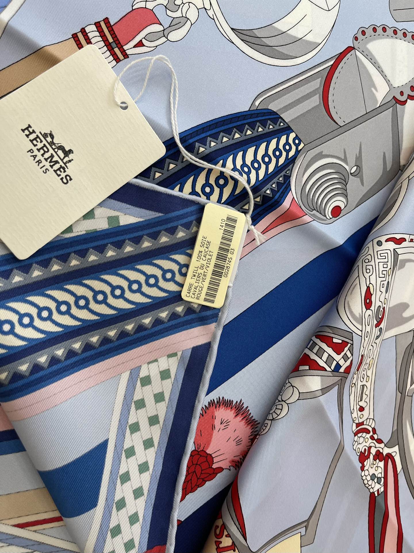 Hermes爱马仕『马镫竞赛』100%真丝方巾