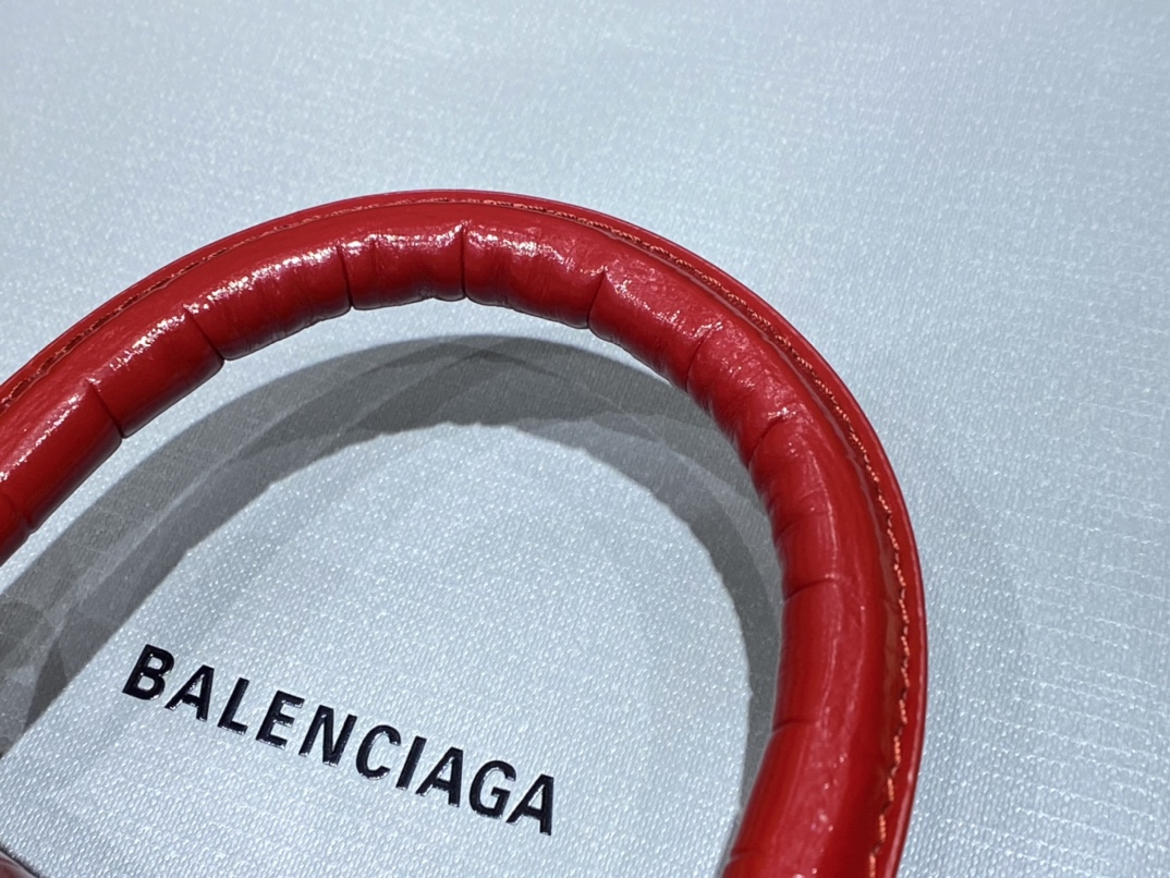 Balenciaga Hourglass XS 19CM BAG 鳄鱼纹沙漏包 592833红色/红扣