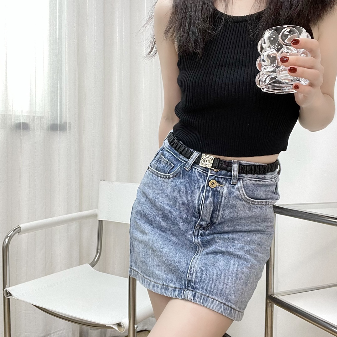新款☑️CHANEL香奈儿双c小羊皮腰带腰链