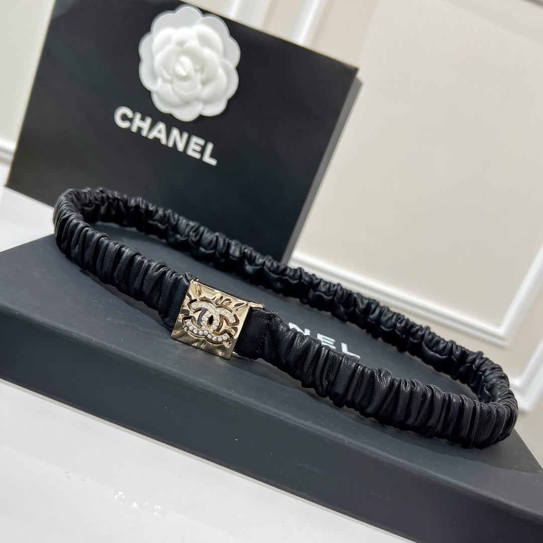 新款☑️CHANEL香奈儿双c小羊皮腰带腰链