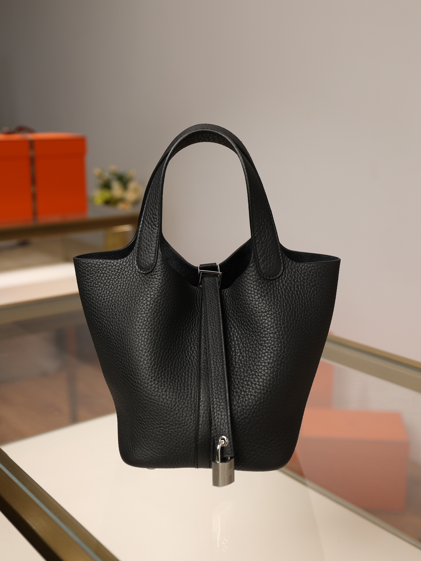 Hermes Picotin Lock Bolsos de mano Negro Talla