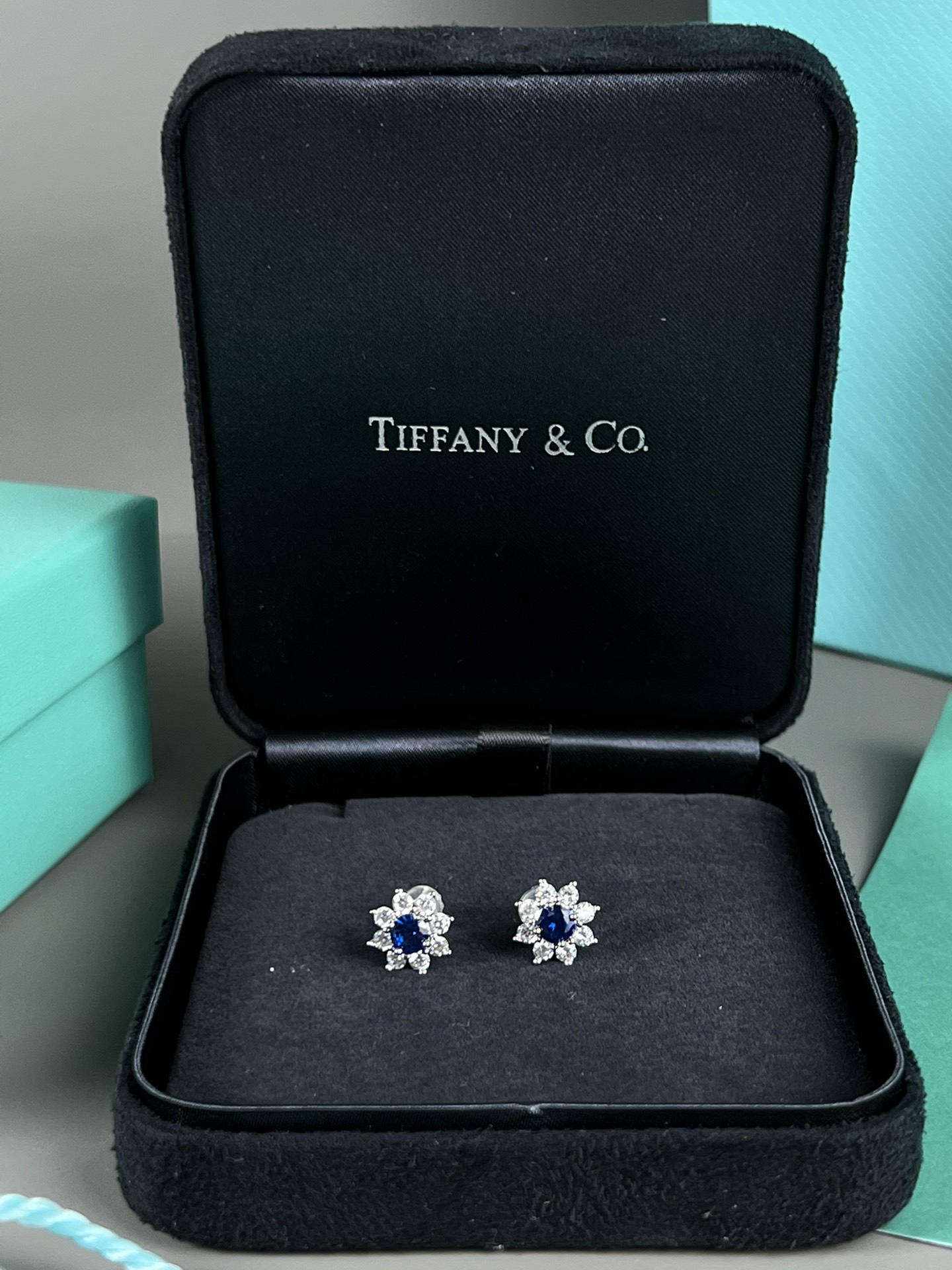 Tiffany & Co. Tiffany 蓝宝石耳钉，蓝宝石给人深邃低调奢华美，气质优雅 ，晶体干净，特别显肤色，适合日常搭配