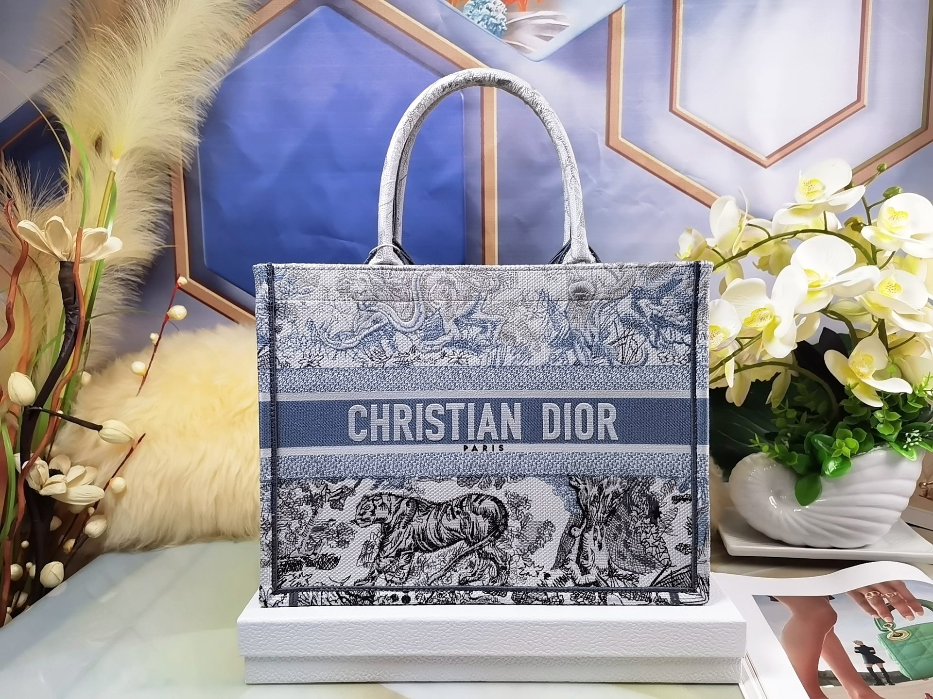 Dior Tote Bags Embroidery Vintage Mini