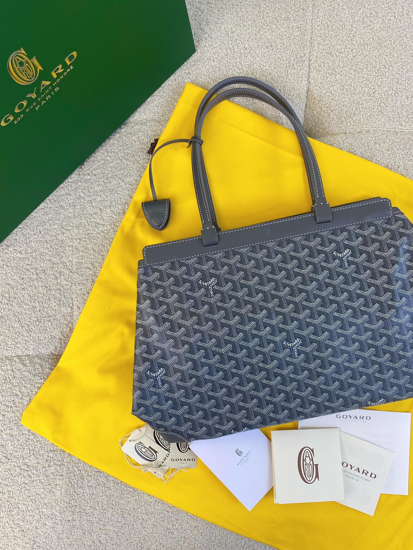 Goyard Handbags Tote Bags Grey Cowhide PU Belle
