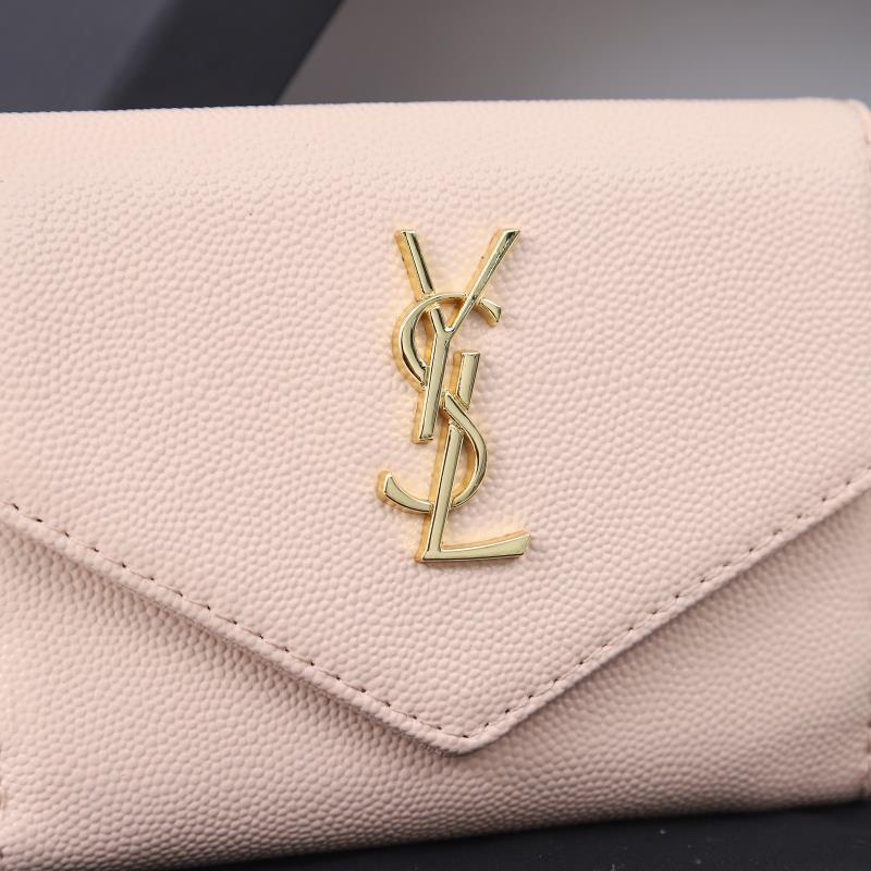 Saint Laurent Monogram Light Pink 12 5x10x2 5cm wallet shoulder