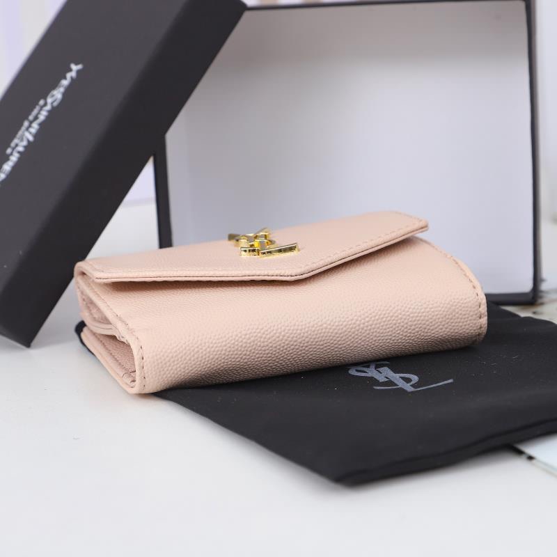 Saint Laurent Monogram Light Pink 12 5x10x2 5cm wallet shoulder