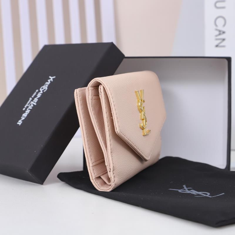 Saint Laurent Monogram Light Pink 12 5x10x2 5cm wallet shoulder