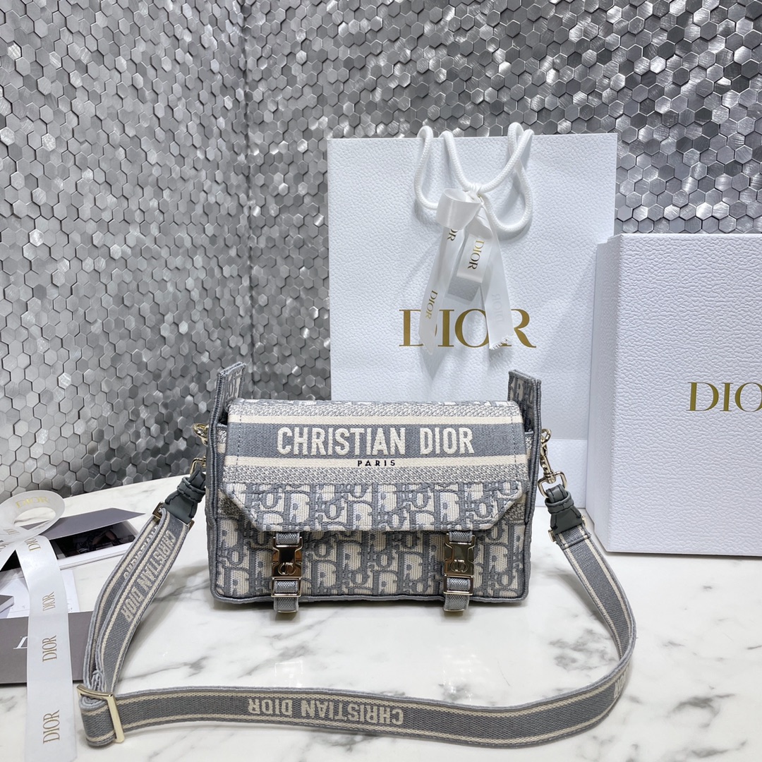 Dior Handbags Messenger Bags Embroidery Oblique Casual