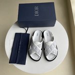 Dior Shoes Sandals Black Blue Grey White Canvas Diamond Casual