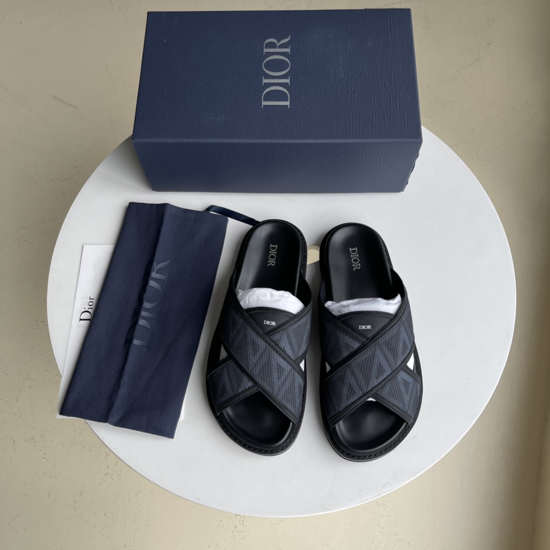 Dior Shoes Sandals Black Blue Grey White Canvas Diamond Casual