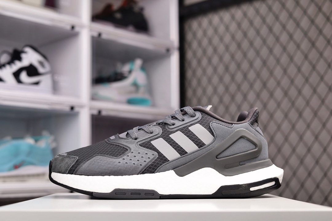 H0 公司级全新升级版本阿迪达斯 三叶草/adidas Originals 2020 Day Jogger Boost”White/Mint/Orange”2020版慢跑者系列高弹复古休闲运动跑鞋.网材鞋面搭配合成绒面革饰面中底嵌入全掌Boost爆米花缓震颗粒材质,棉质脚感体验×668XQ