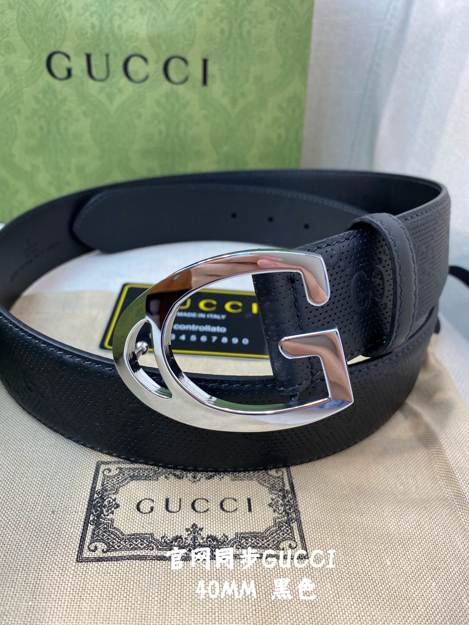 Gucci古奇官网经典正品规格4.0cm原版品质头层小牛皮压花进口头层底