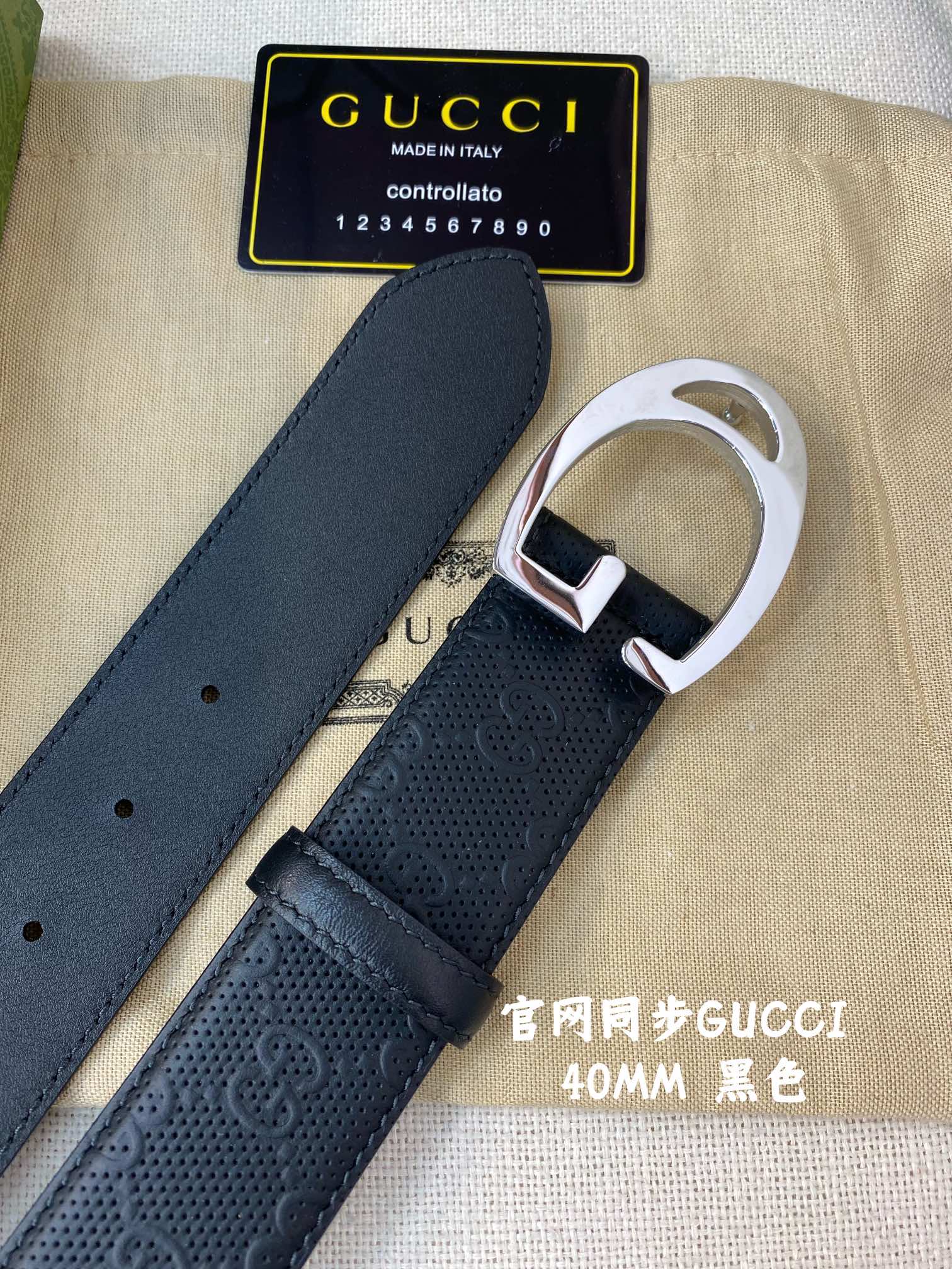 Gucci古奇官网经典正品规格4.0cm原版品质头层小牛皮压花进口头层底