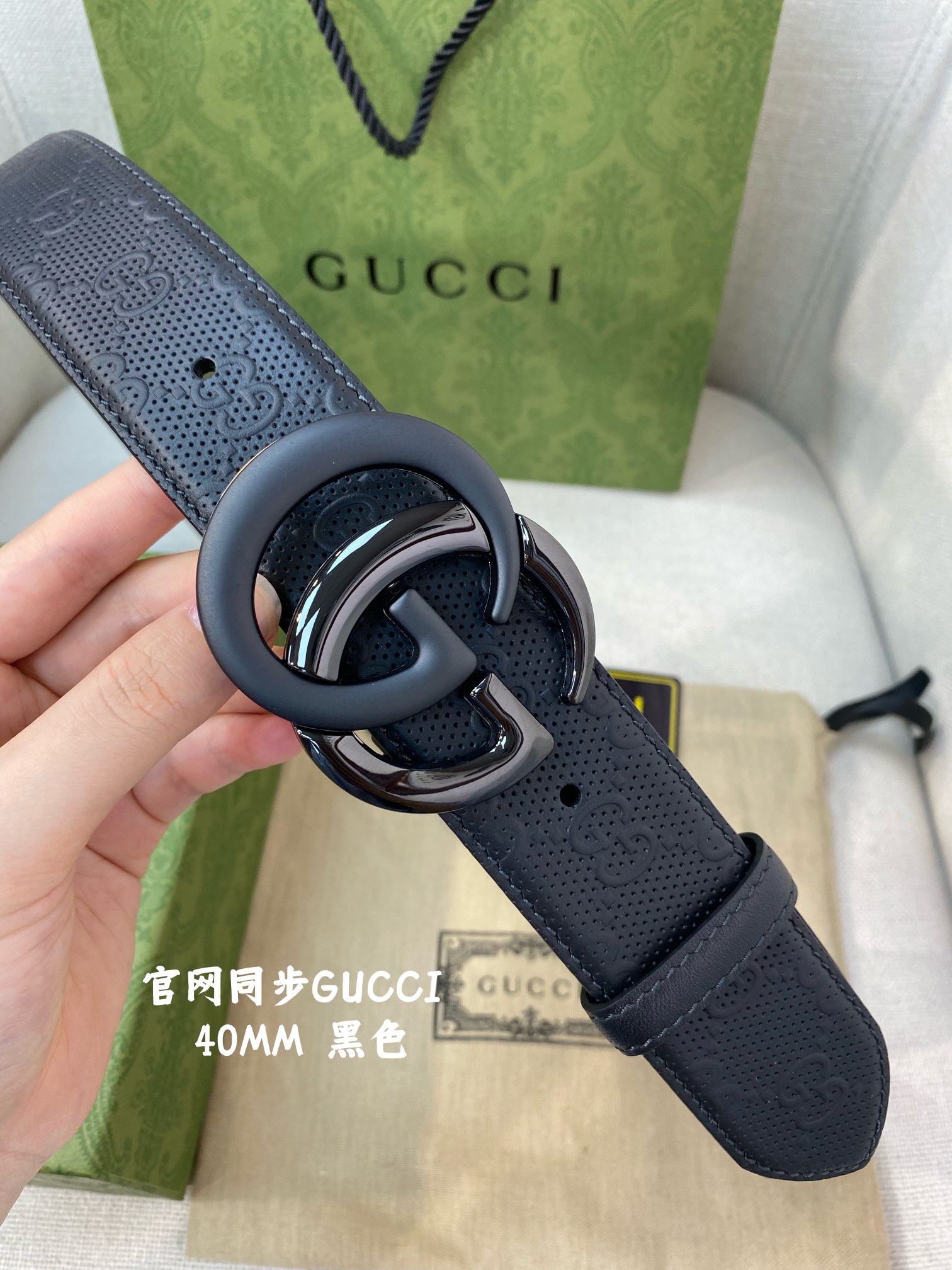 Gucci古奇官网经典正品规格4.0cm原版品质头层小牛皮压花进口头层底