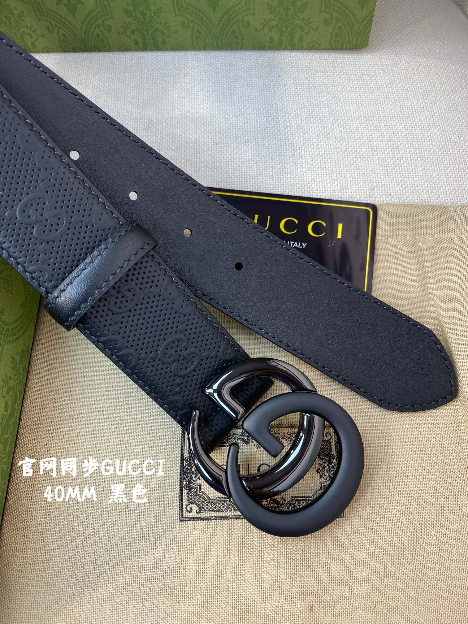 Gucci古奇官网经典正品规格4.0cm原版品质头层小牛皮压花进口头层底