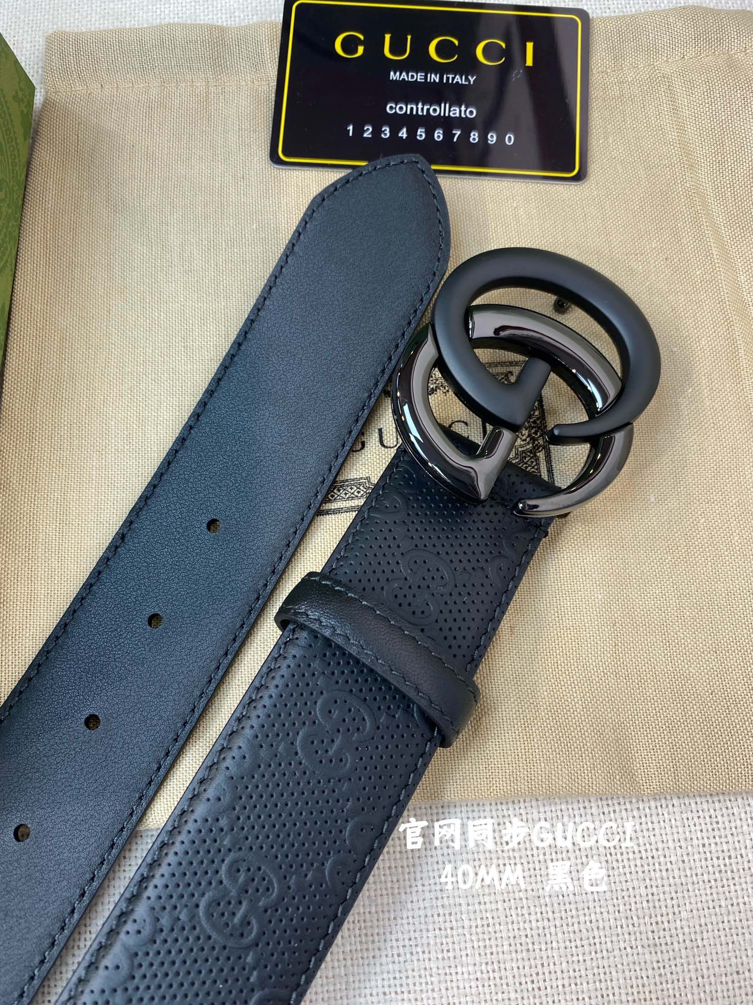 Gucci古奇官网经典正品规格4.0cm原版品质头层小牛皮压花进口头层底