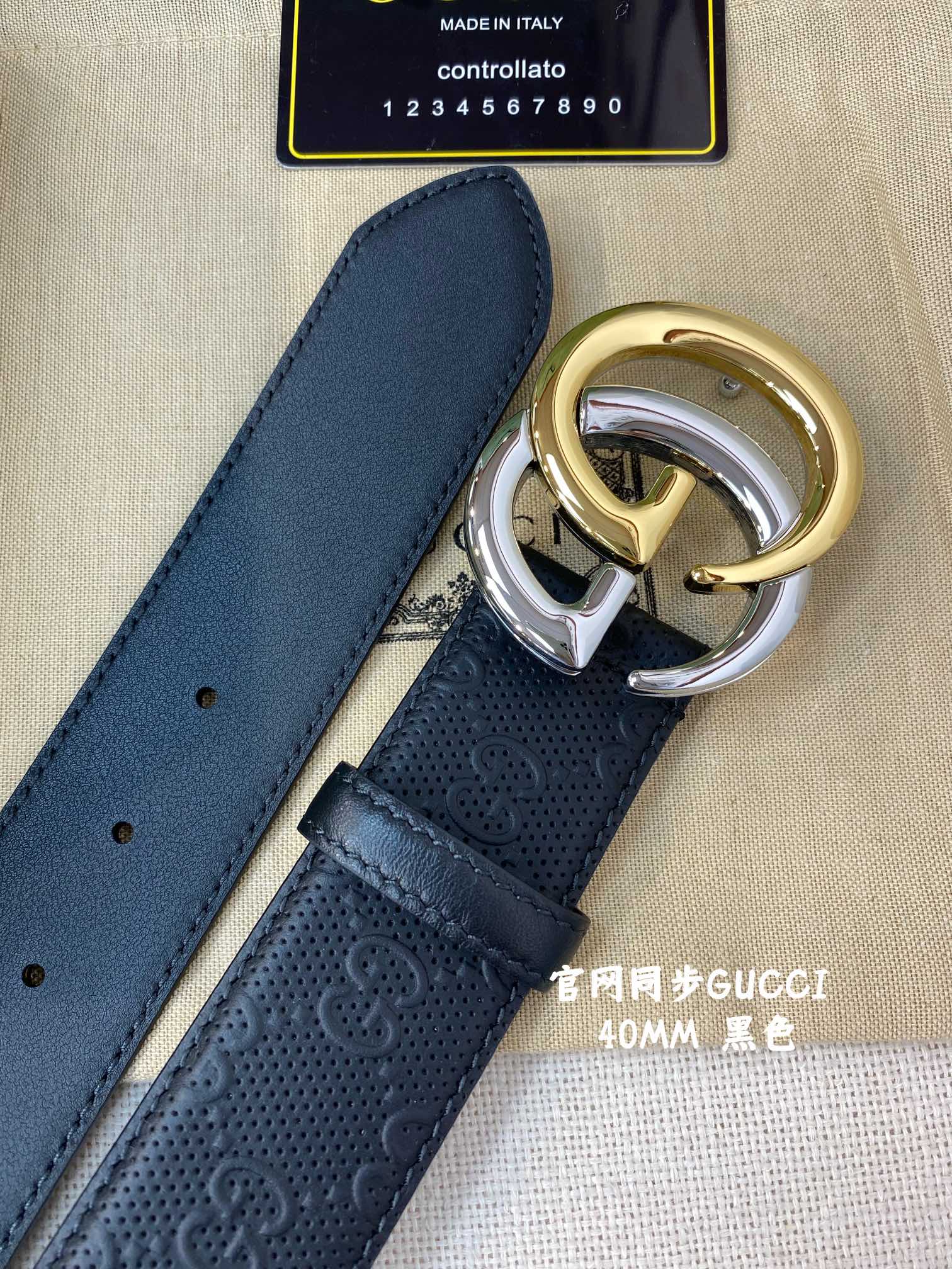 Gucci古奇官网经典正品规格4.0cm原版品质头层小牛皮压花进口头层底