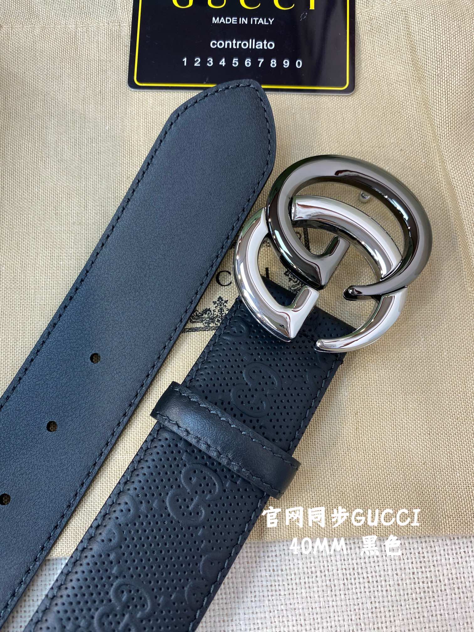 Gucci古奇官网经典正品规格4.0cm原版品质头层小牛皮压花进口头层底