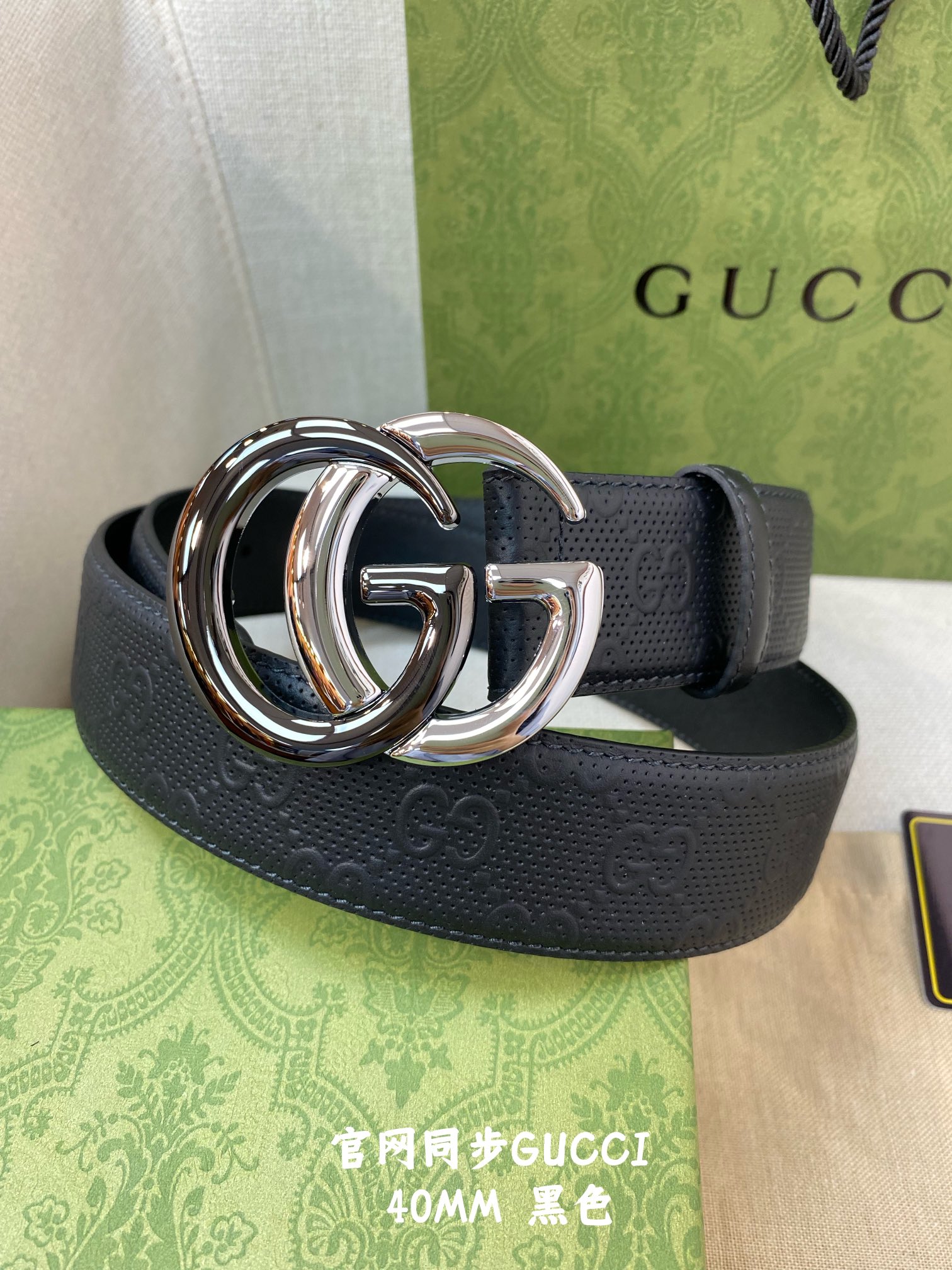 Gucci古奇官网经典正品规格4.0cm原版品质头层小牛皮压花进口头层底