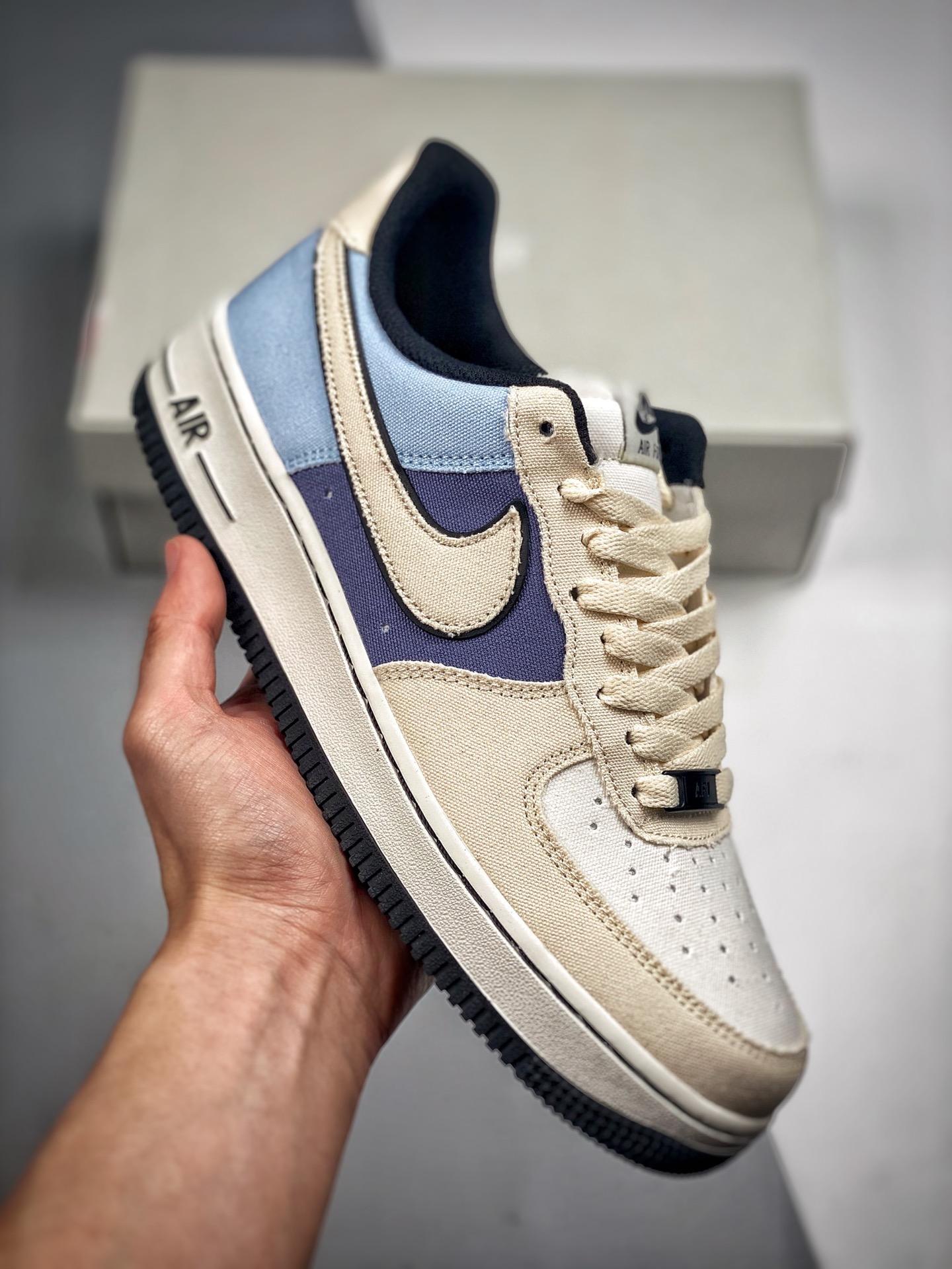 -3 NIke Air Force 1 '07 米浅蓝 帆布空军一号低帮休闲板鞋 3m反光 进口牛筋布 原楦头原纸板 纯正空军版型 定制鞋盒 全掌内置全掌气垫 原厂中底钢印 拉帮完美 货号：315122-663 SIZE：36 36.5 …