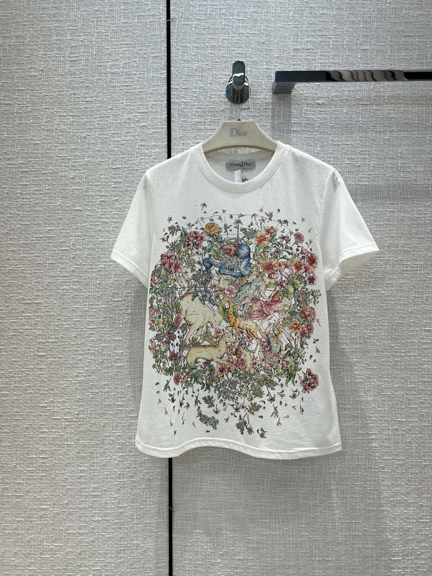 Buy 1:1
 Dior mirror quality
 Clothing T-Shirt White Printing Cotton Spring/Summer Collection