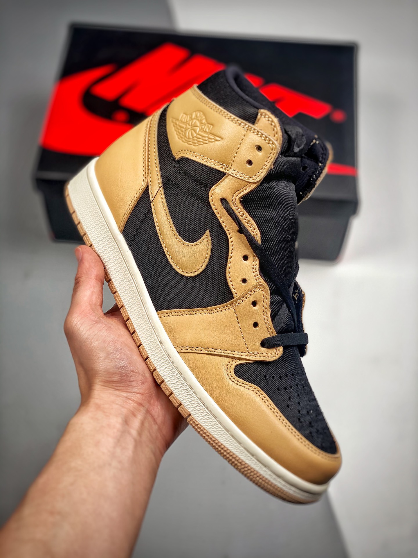 -5 Air Jordan 1 “Obsidian” color crema, fabricación original de fábrica grande, techo de calidad en el mismo rango de p…