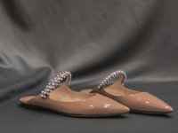 Jimmy Choo AAAA
 Shoes Half Slippers Cowhide Genuine Leather Patent Sheepskin