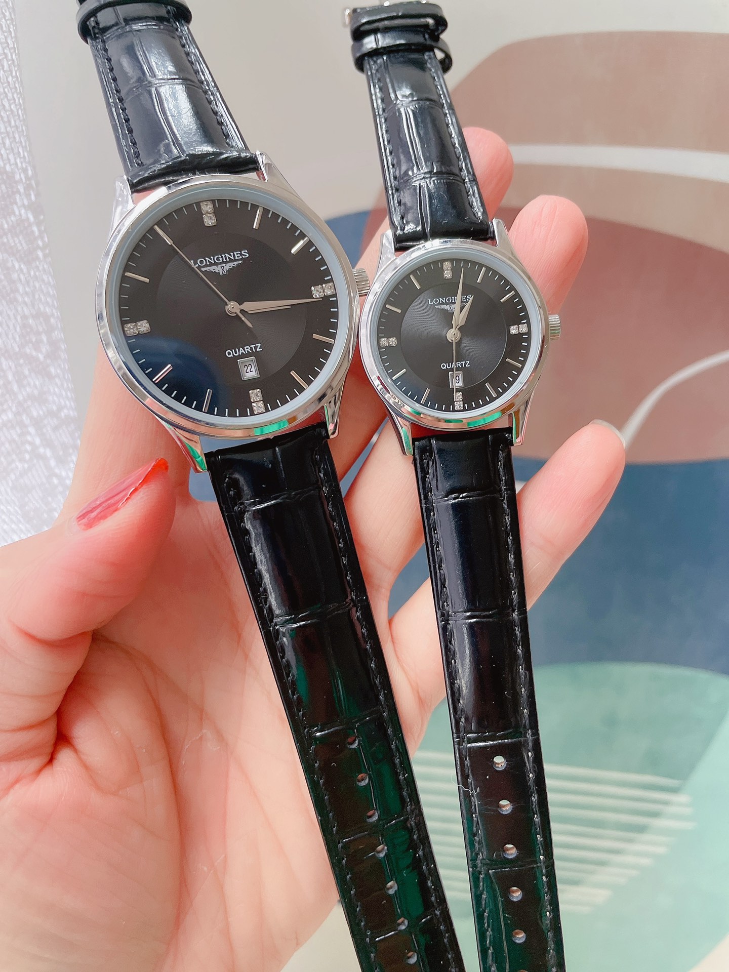 J5  浪琴  Longines  情侣对表 原装进口石英机芯 316L精钢表壳 直径男40mm女30mm 厚8mm如果今天的阳光停止了它耀眼的光芒。那么你的一个微笑，将照亮我的整个世界 实物拍摄 品质如一