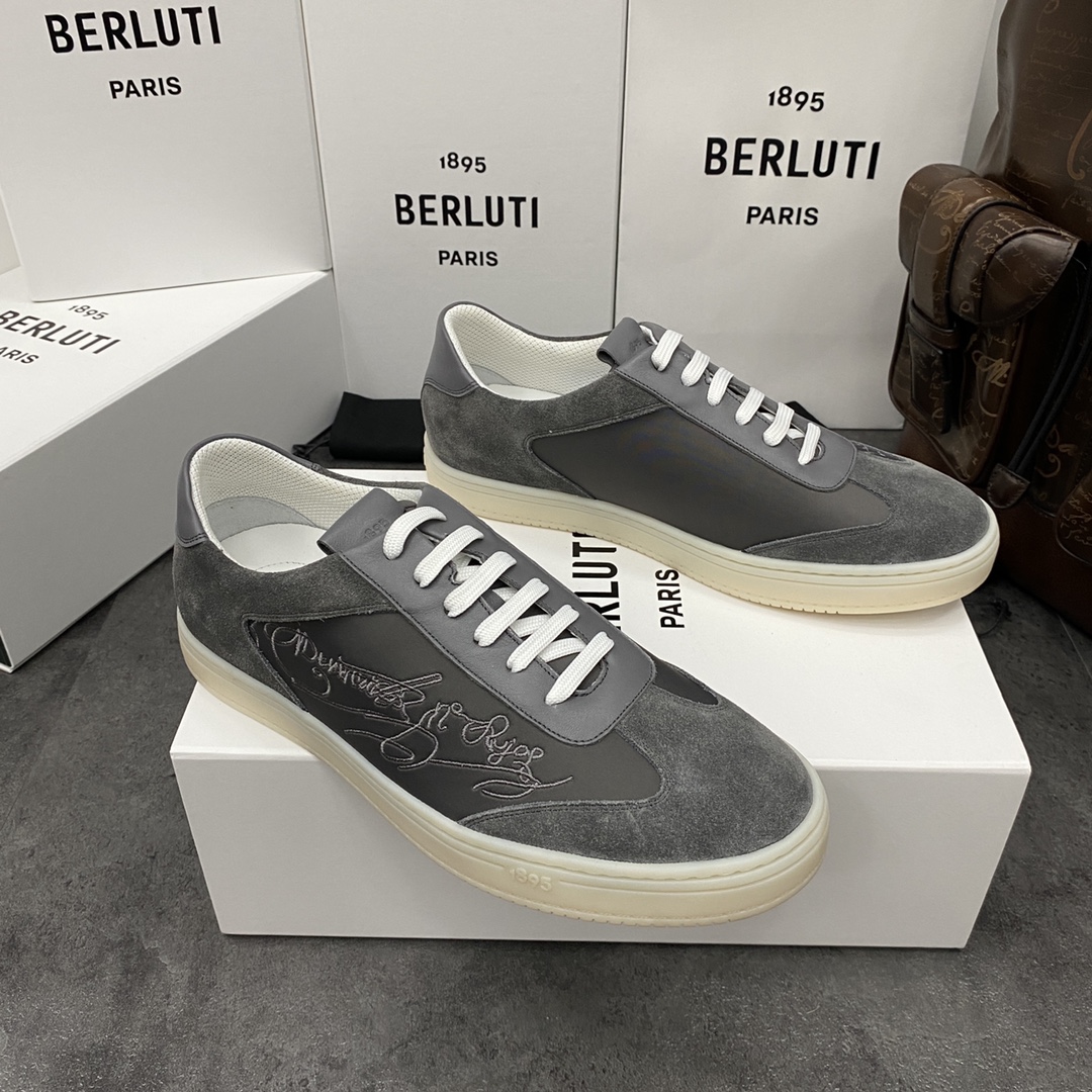 💋💍Berlut* 布鲁提 春款系列 长期供货 Playtime经典帆布与皮革运动鞋板鞋上🆕 官方 8,
