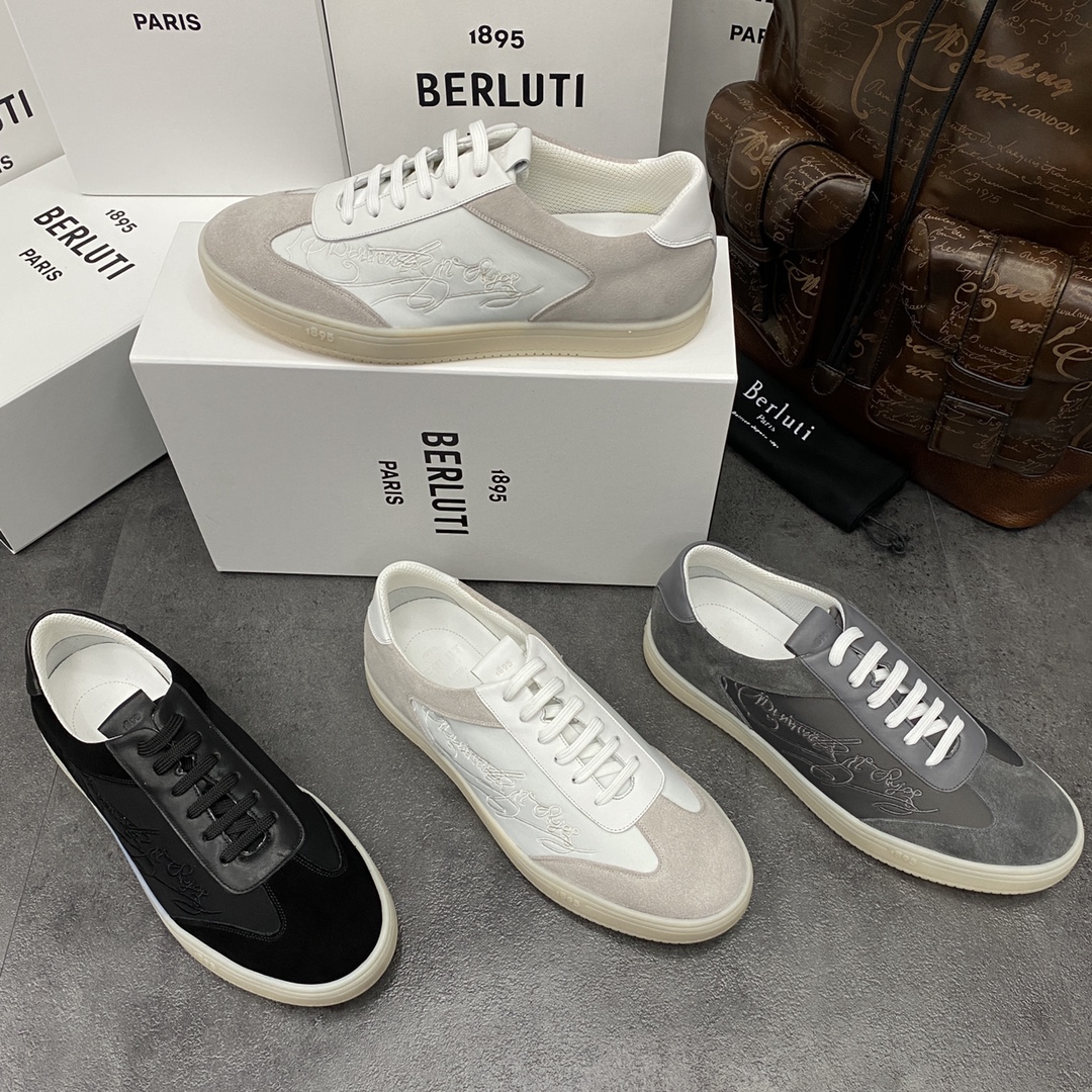 💋💍Berlut* 布鲁提 春款系列 长期供货 Playtime经典帆布与皮革运动鞋板鞋上🆕 官方 8,