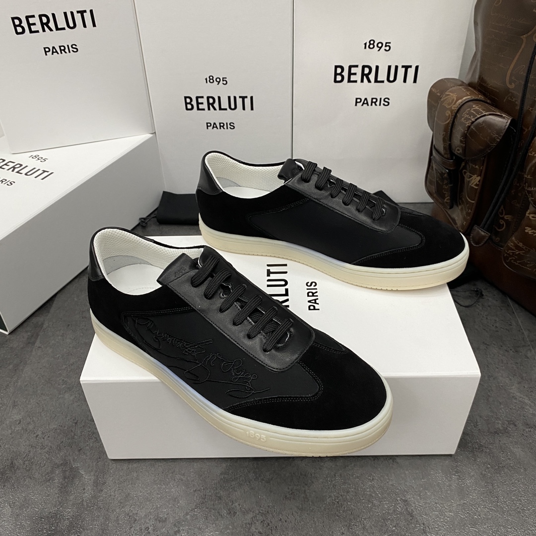 💋💍Berlut* 布鲁提 春款系列 长期供货 Playtime经典帆布与皮革运动鞋板鞋上🆕 官方 8,