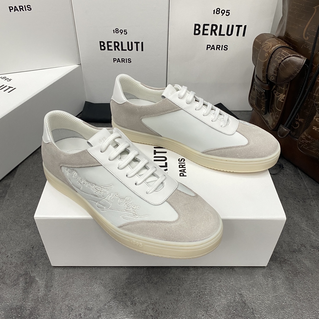 💋💍Berlut* 布鲁提 春款系列 长期供货 Playtime经典帆布与皮革运动鞋板鞋上🆕 官方 8,