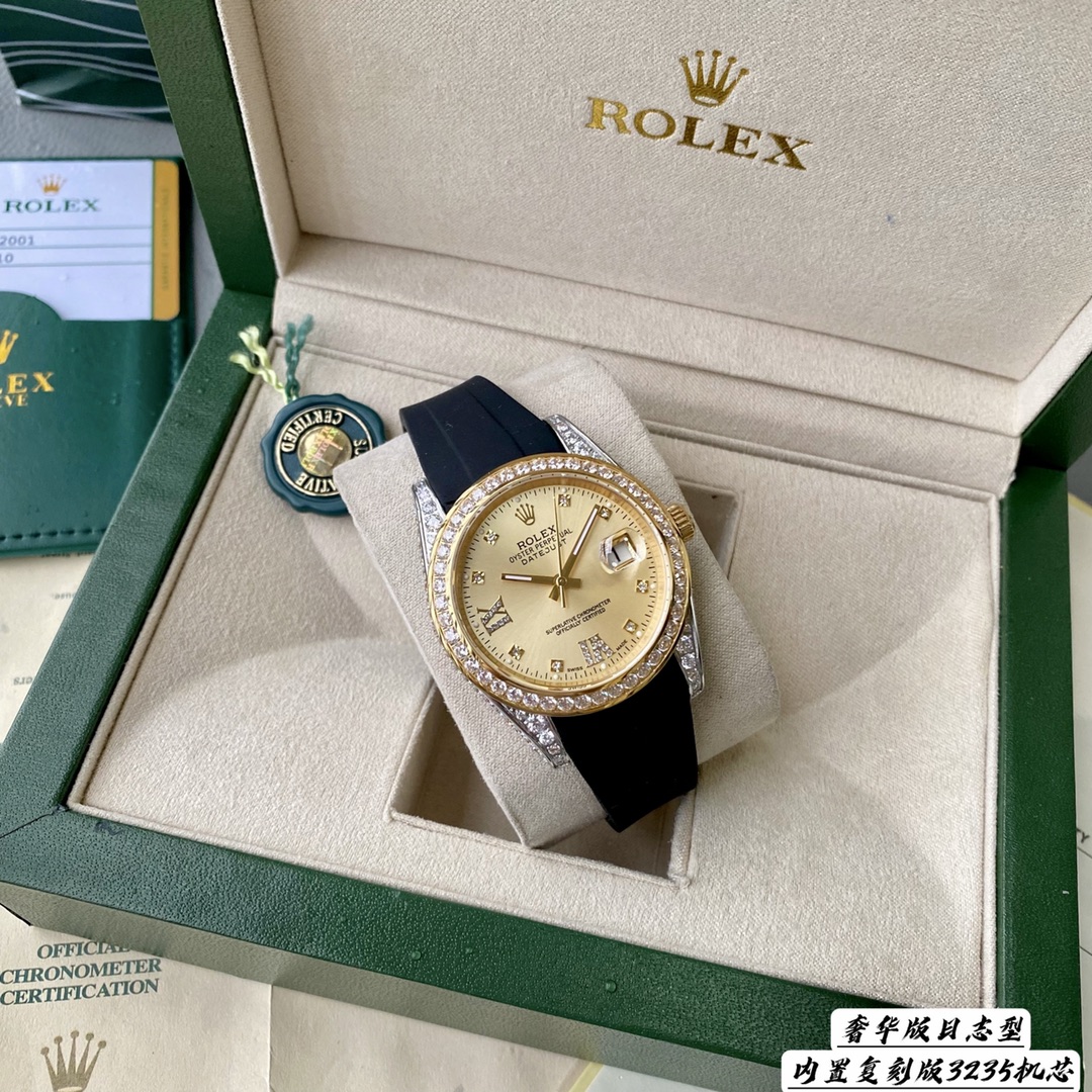 Rolex Diary Full Diamond Rich Edition ¡Lujosa nanotecnología de 18k! ¡Cuidadosamente elaborado con circonita …