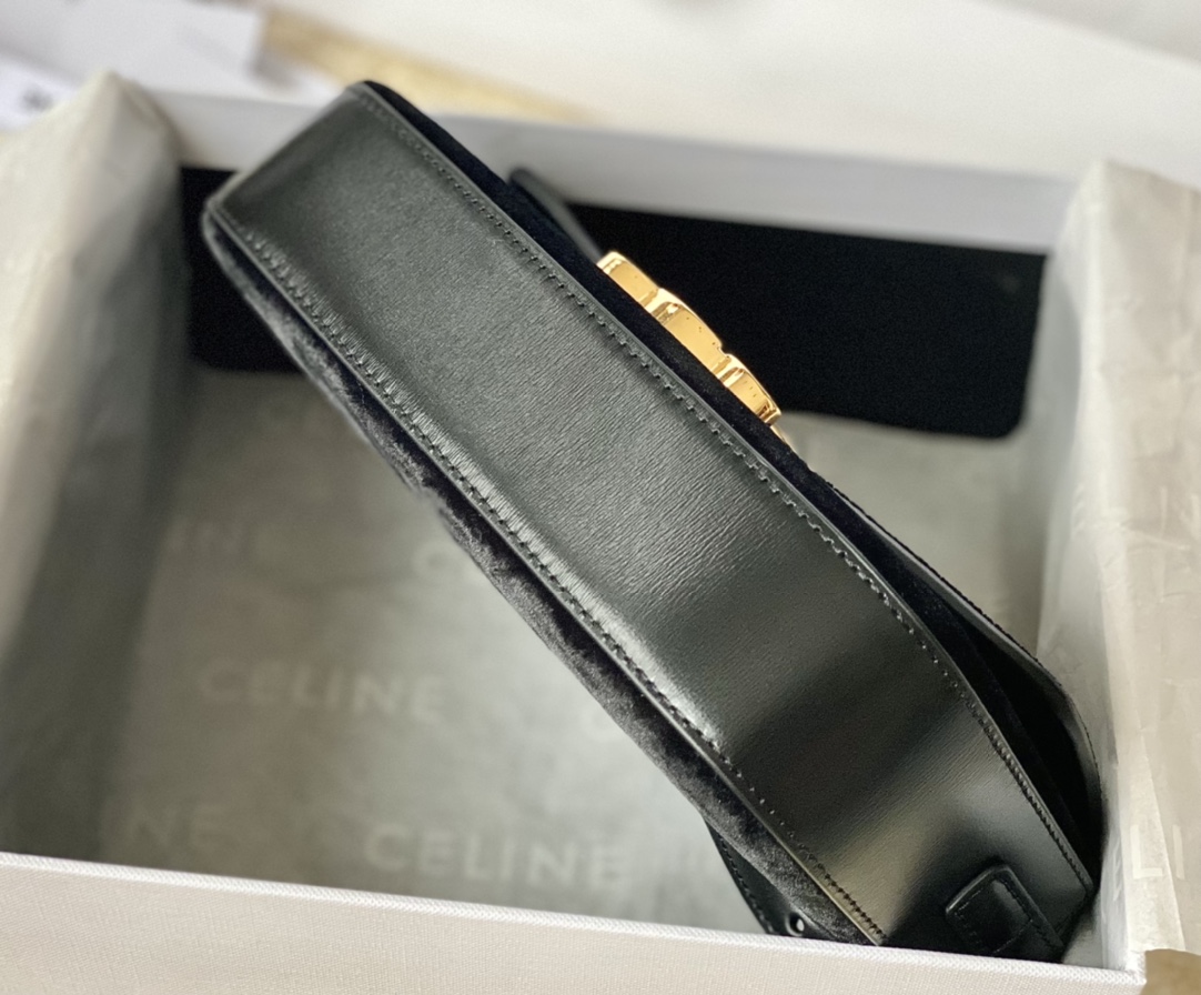 CELINE赛琳最新款凯旋门丝绒材质腋下包194143
