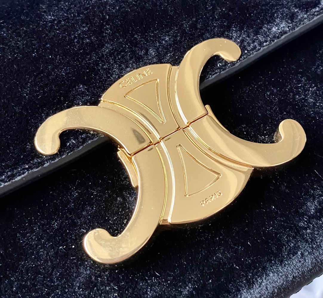 CELINE赛琳最新款凯旋门丝绒材质腋下包194143