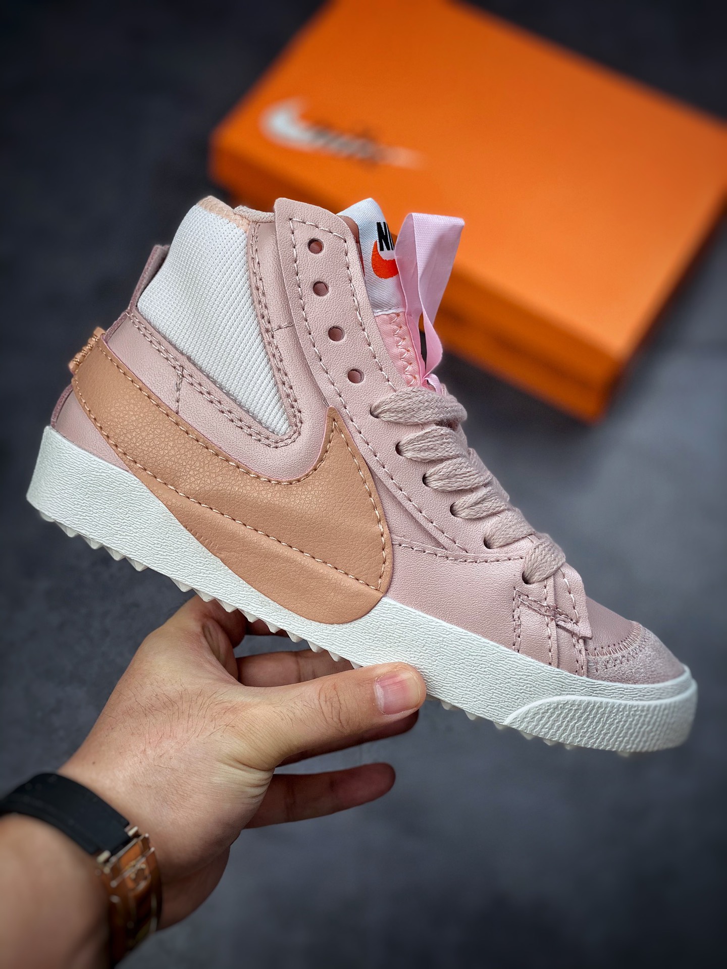 160 Nike Blazer Mid’77 Jumbo 白浅粉经典百搭低帮开拓者休闲运动板鞋 DQ1471-600