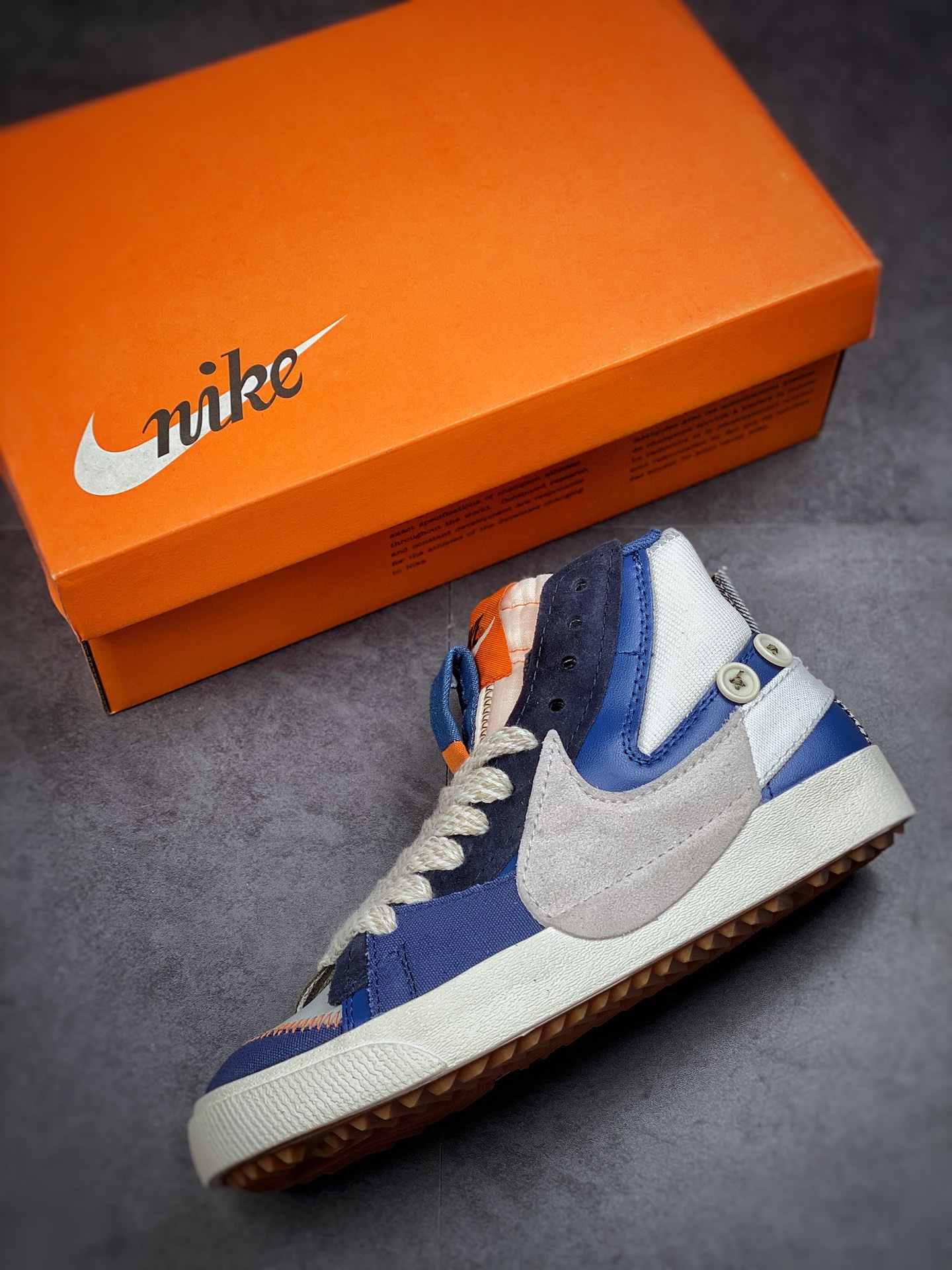 220 Nike Blazer Mid’77 Jumbo 蓝绿拼接 经典百搭低帮开拓者板鞋 DN2158-100