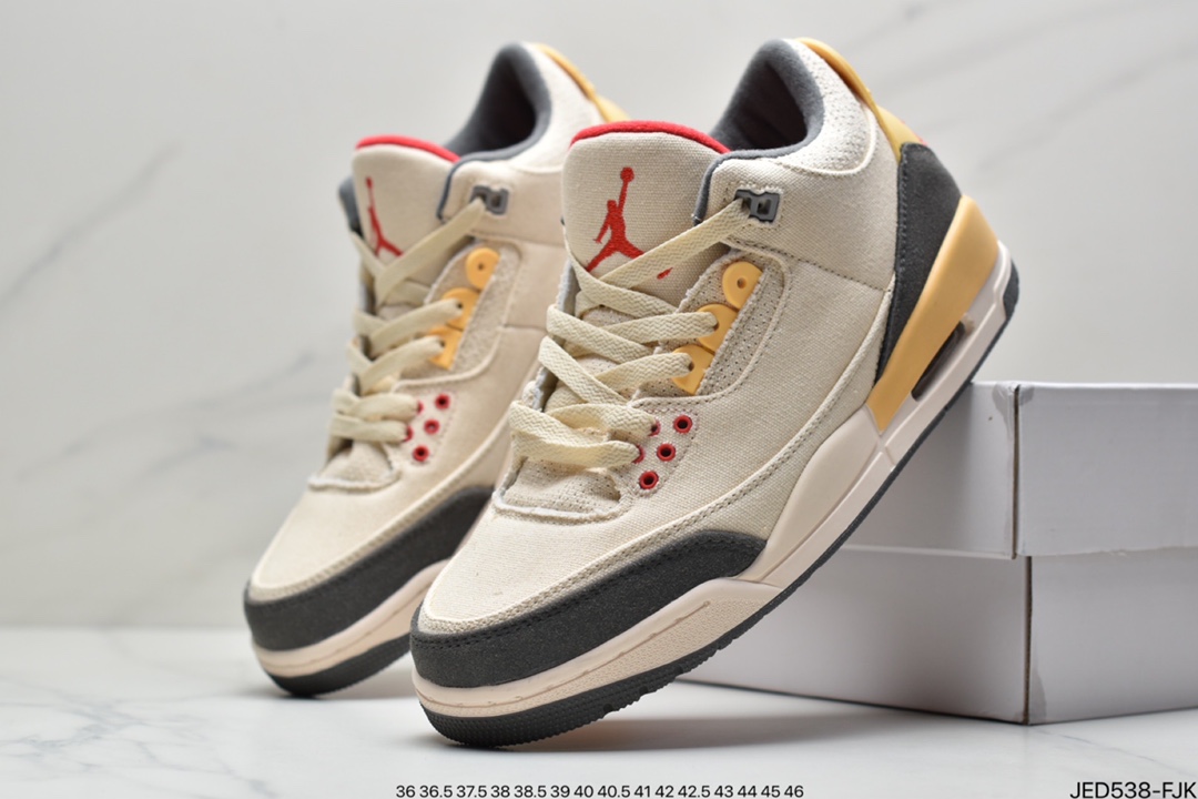 150 Air Jordan 3 “ Muslin” 米黄棉布 采用全新帆布鞋面打造DH7139-100